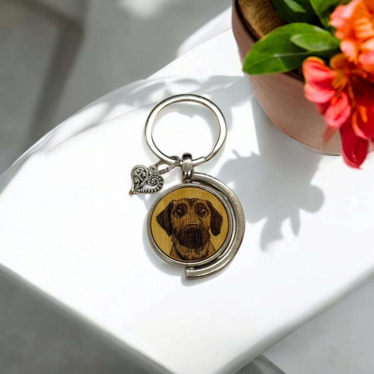 Porte clef en bambou personnalisable