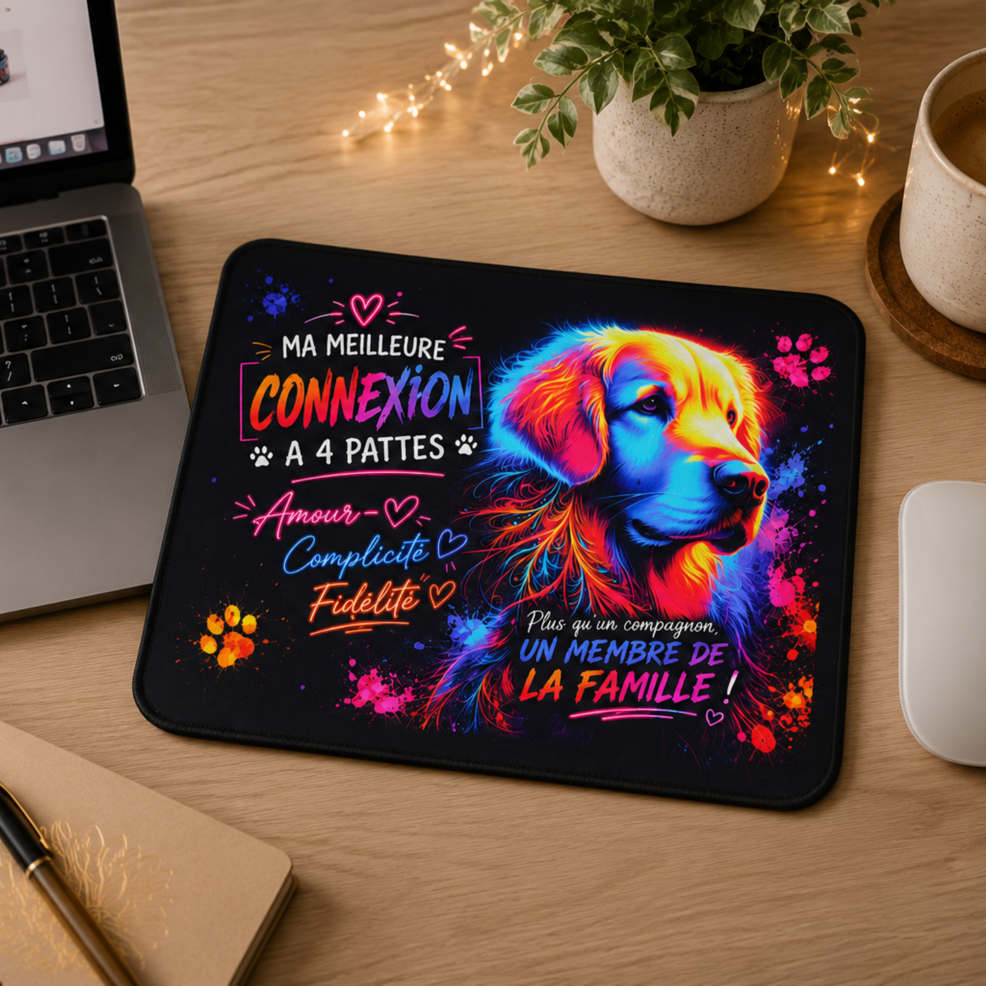 Tapis de souris personnalisé animal de compagnie avec photo idéal comme cadeau 