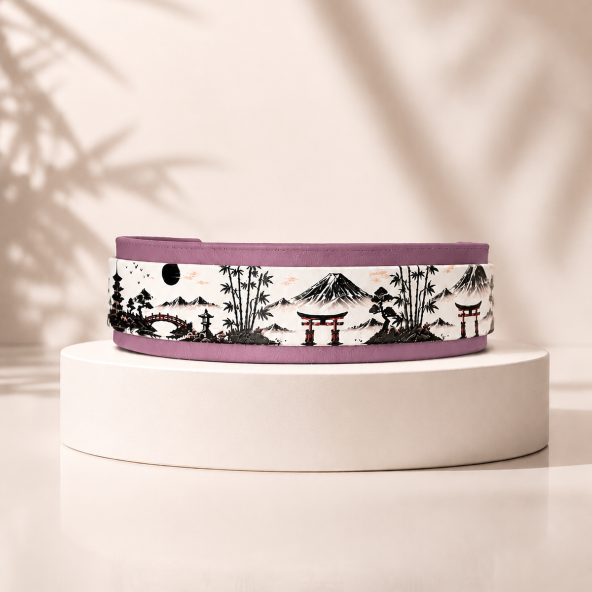 Collier pour chien Rêve de Sakura en Biothane avec impression UV et finition rose lilas