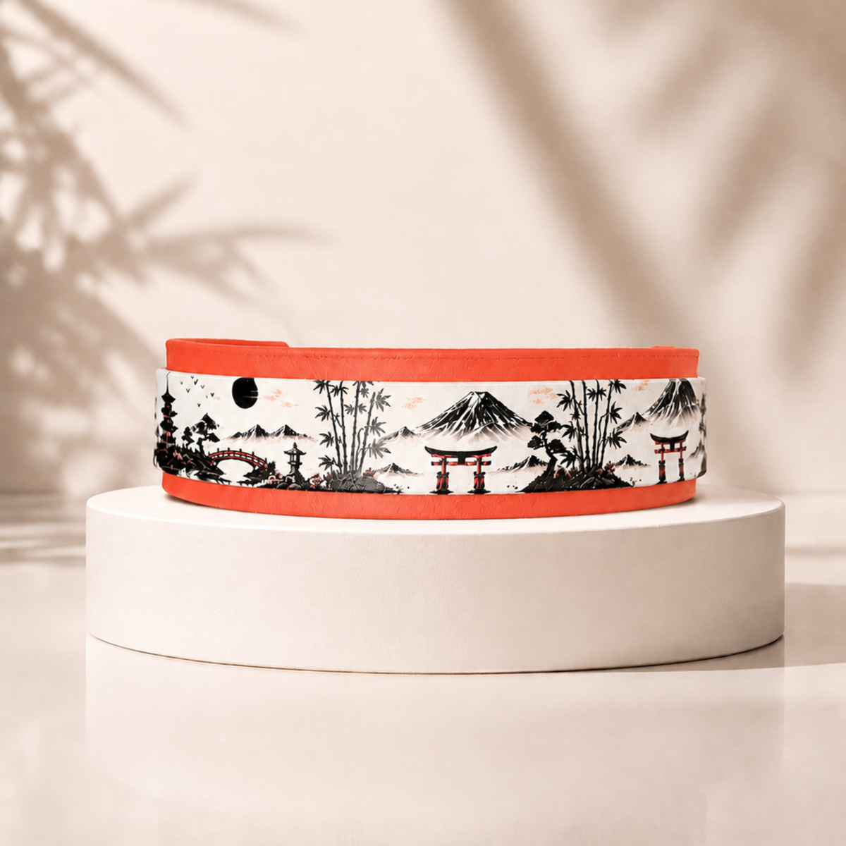 Collier pour chien Rêve de Sakura en Biothane avec impression UV et finition corail