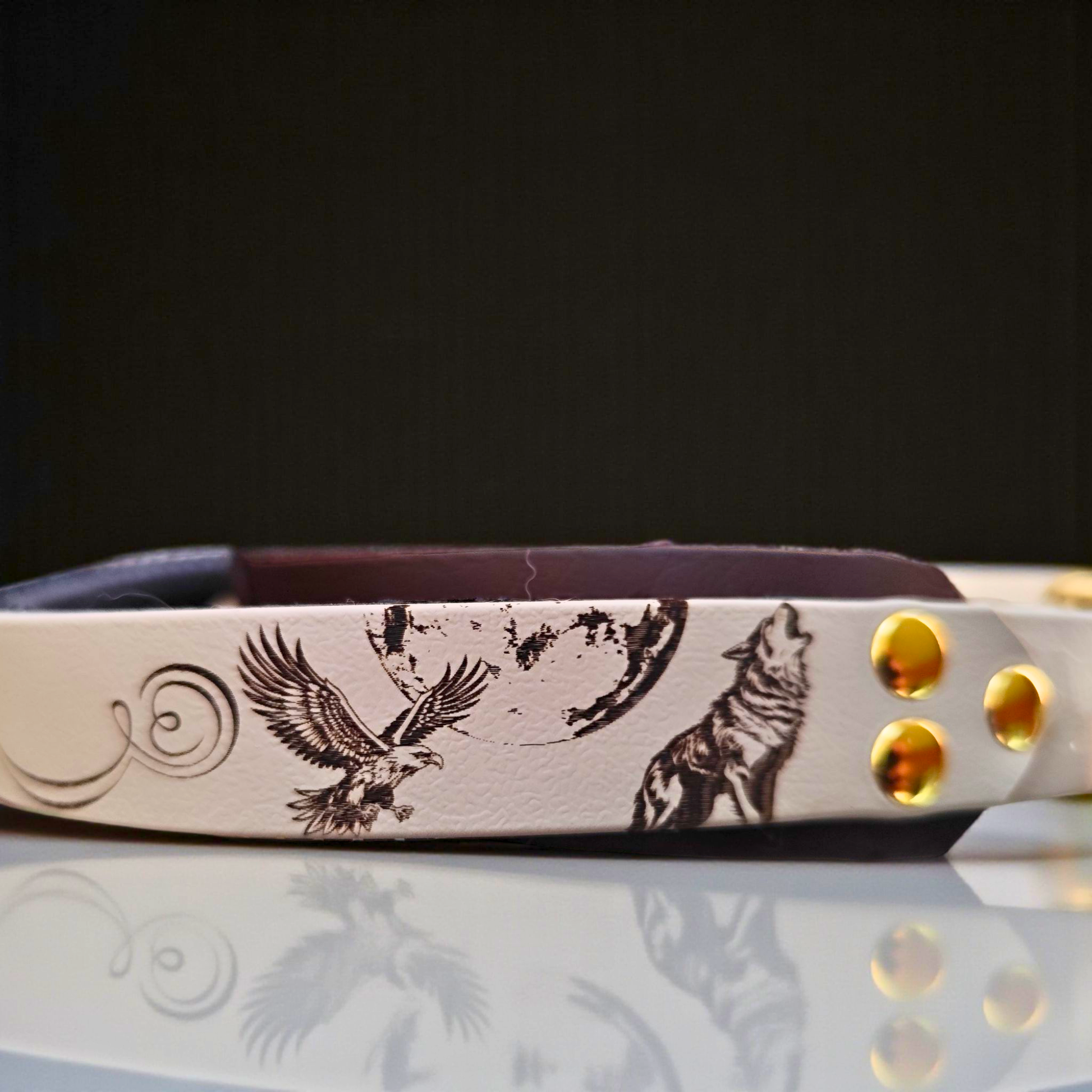 Collier chien biothane Wild Spirit avec poignée, vue de côté, design personnalisé et résistant