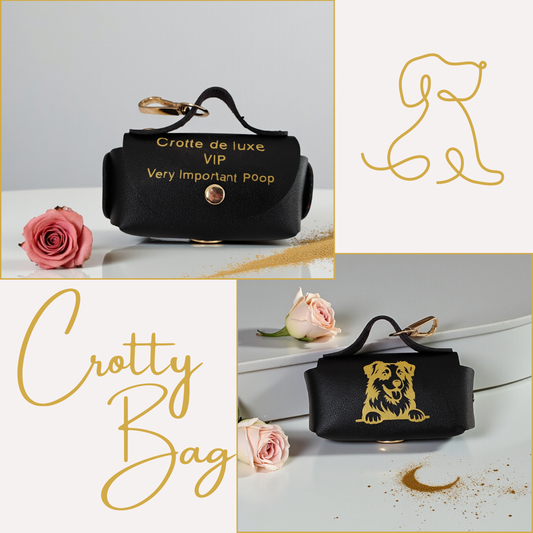 Crotty Bag – Sac à crottes personnalisable pour chien | Pochette humour “VIP Very Important Poop”