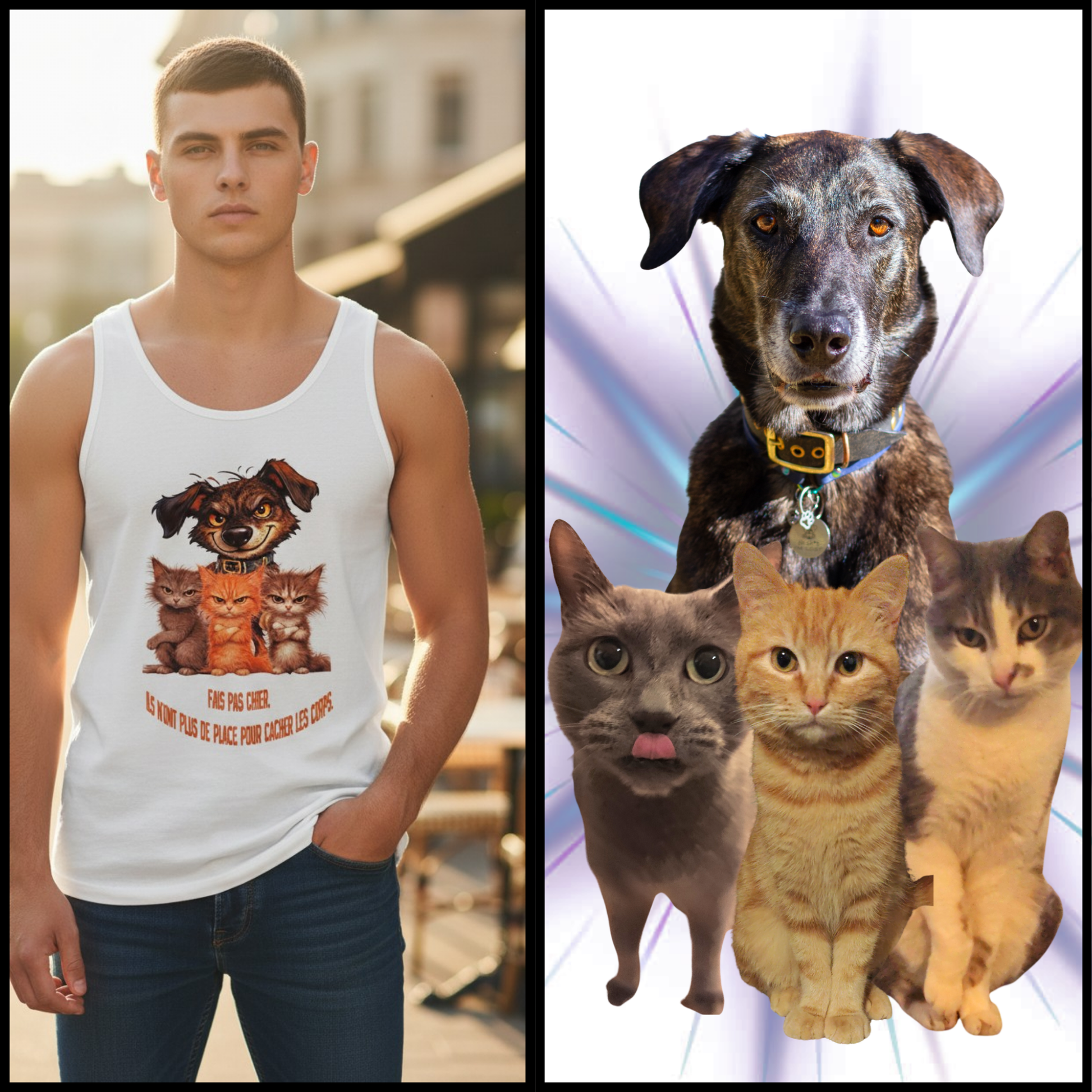 Débardeur personnalisé avec portrait d’animal de compagnie