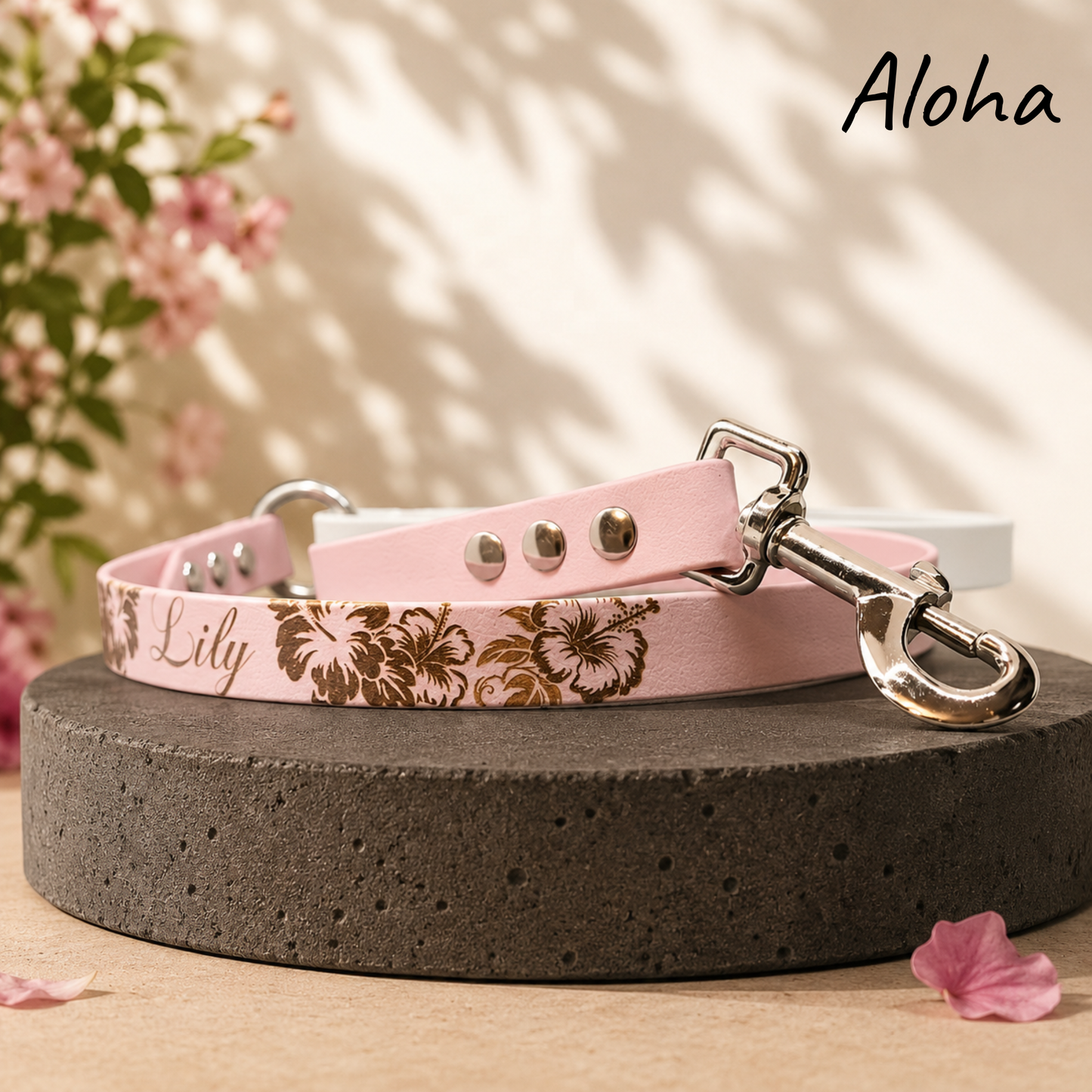 Laisse pour chien Aloha en Biothane personnalisée, colorée et résistante