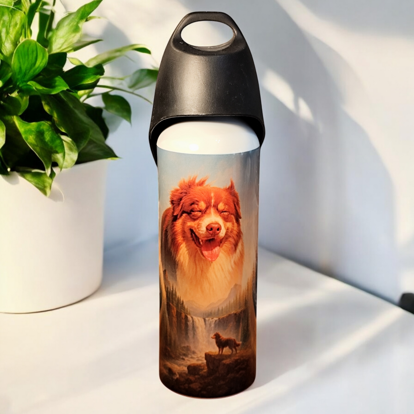 Gourde pour chien personnalisée 750 ml en acier inoxydable – Photo de votre chien