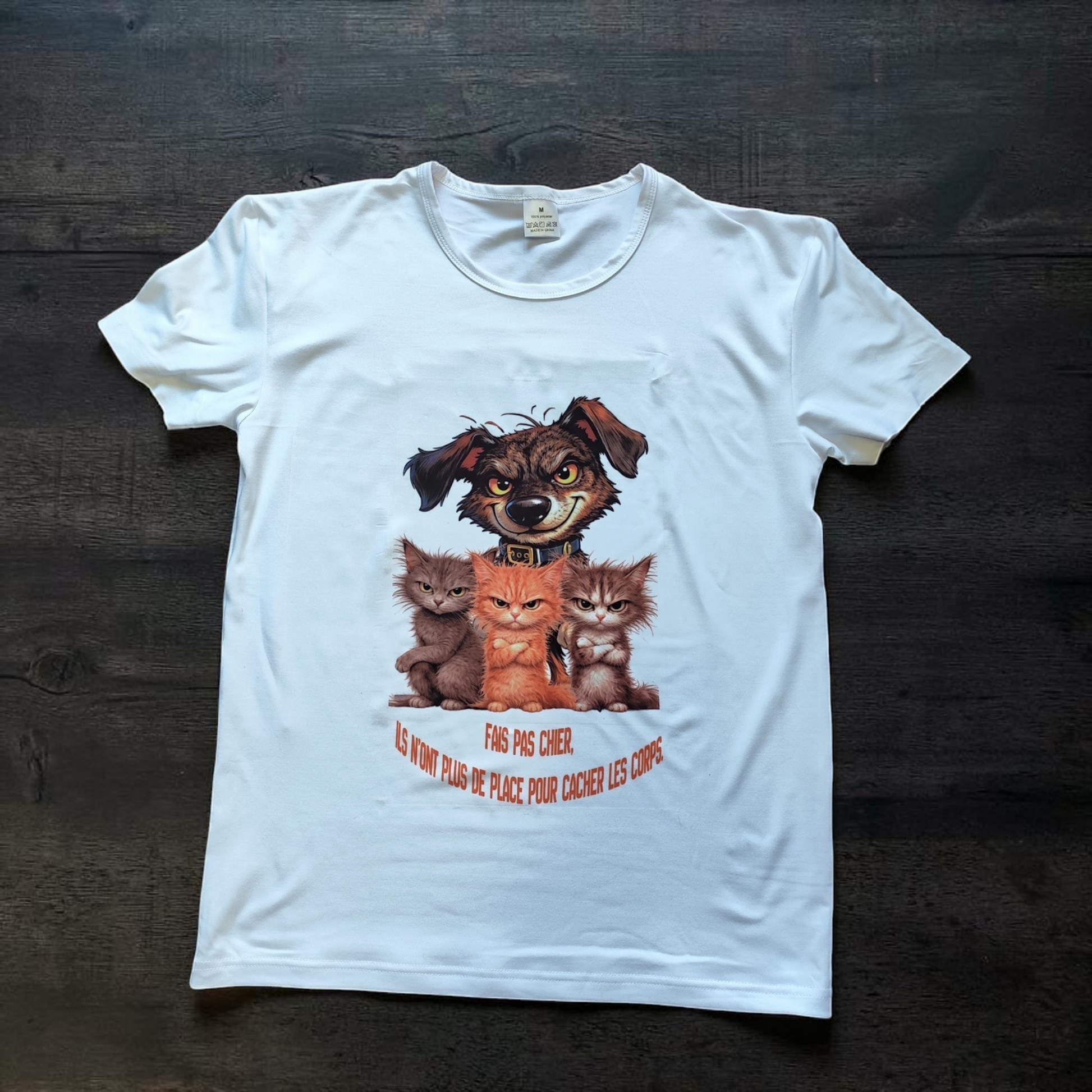T-shirt drôle personnalisé avec chien et texte humoristique