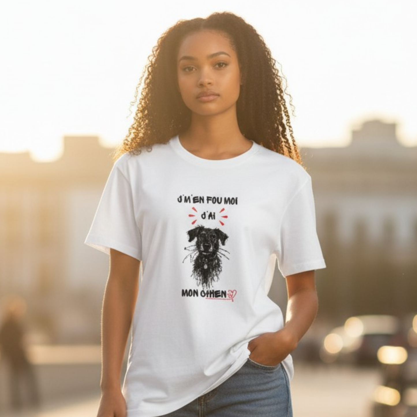 T-shirt unique avec photo de chien pour cadeau personnalisé