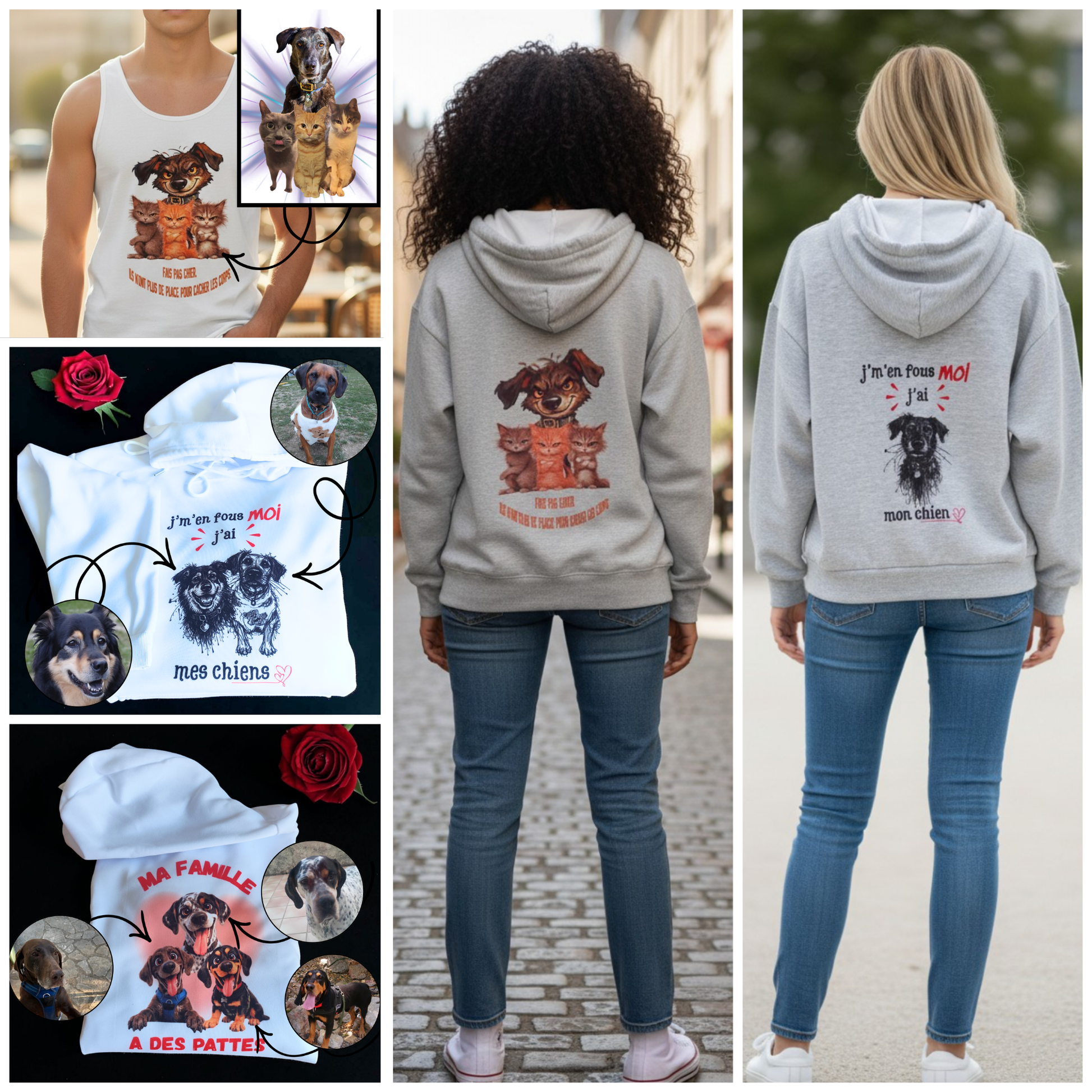 Vêtement personnalisé avec image d'animaux imprimée sur sweat