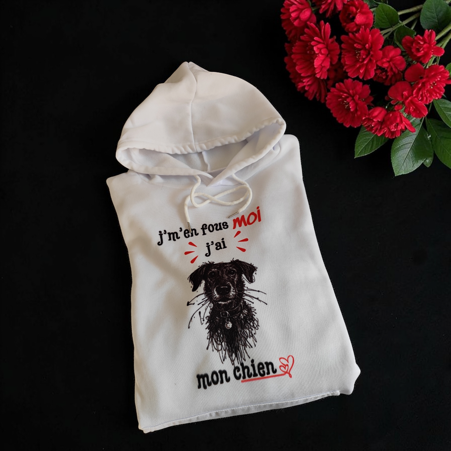Vêtement personnalisé avec image de chien imprimée sur sweat
