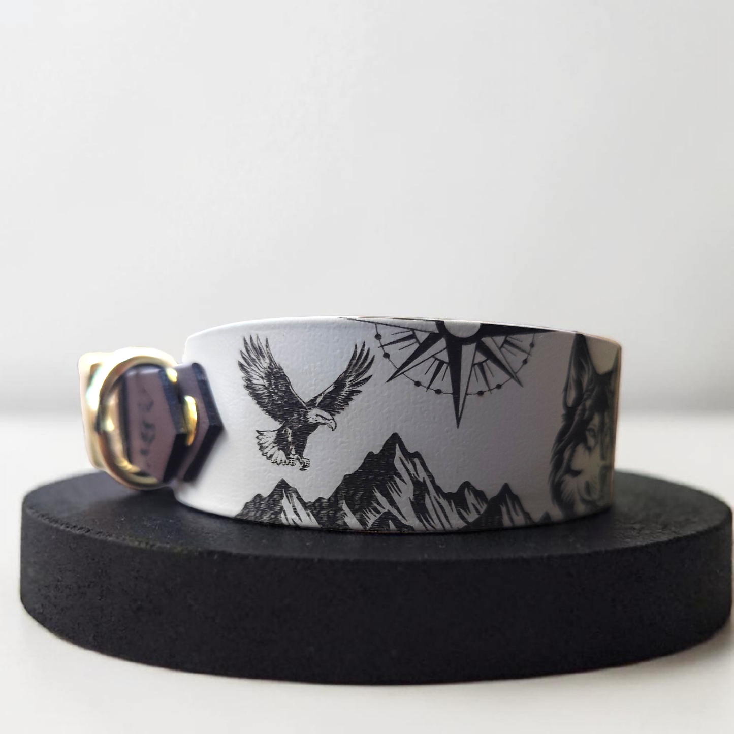 collier chien biothane loup vue côté droit