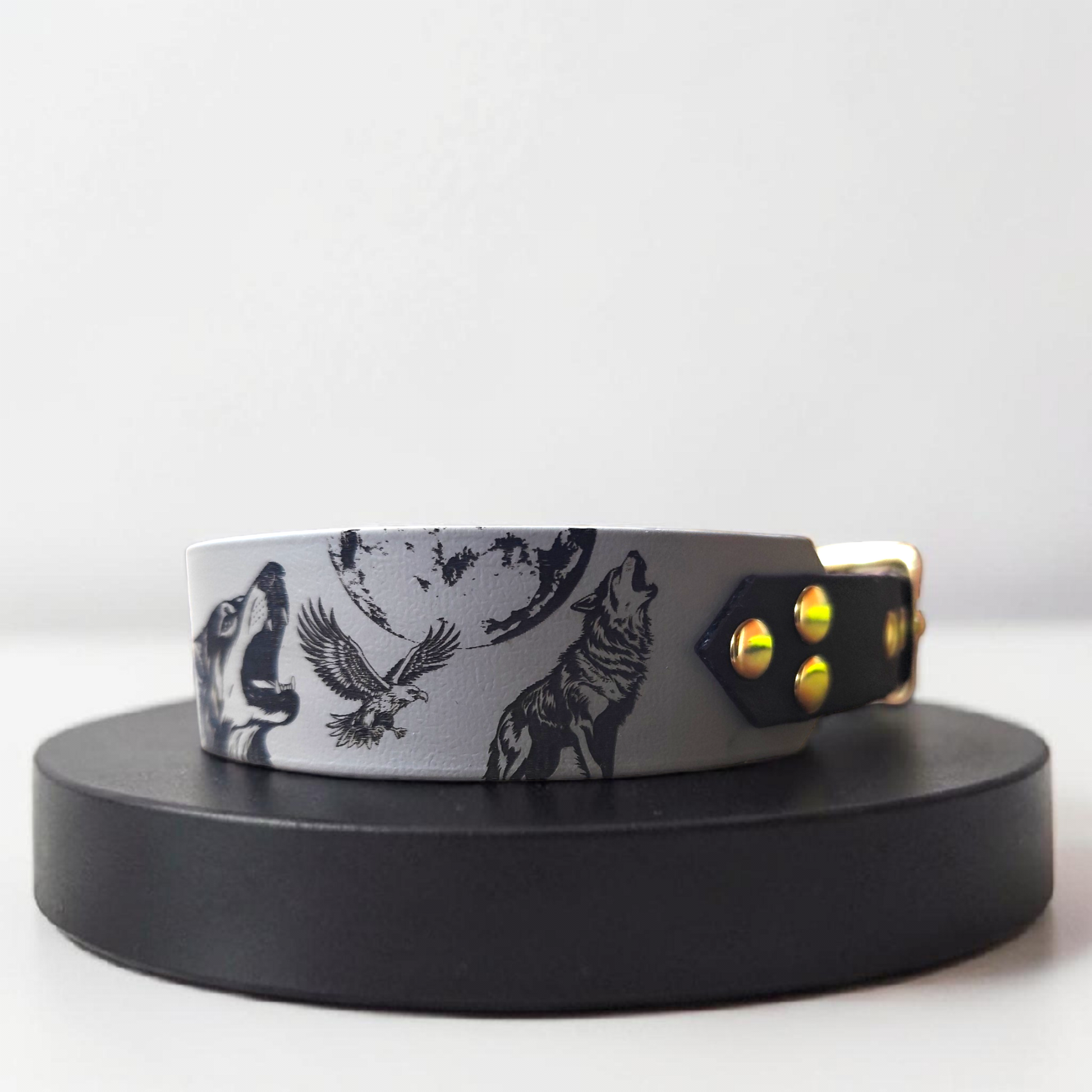 collier chien biothane loup vue côté gauche