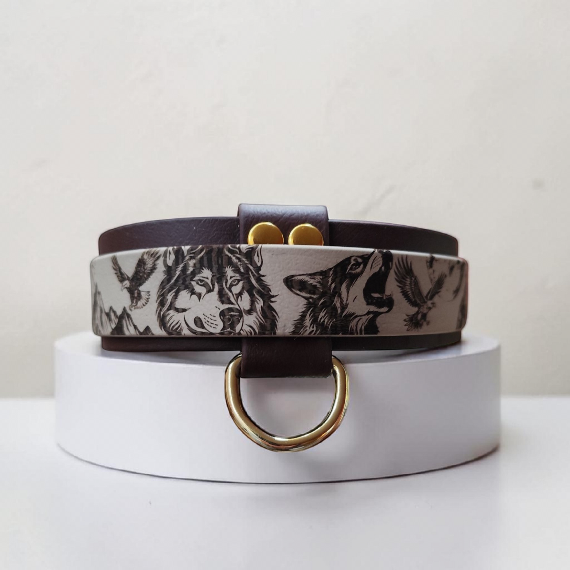 collier chien biothane superposé boucle centrale personnalisé