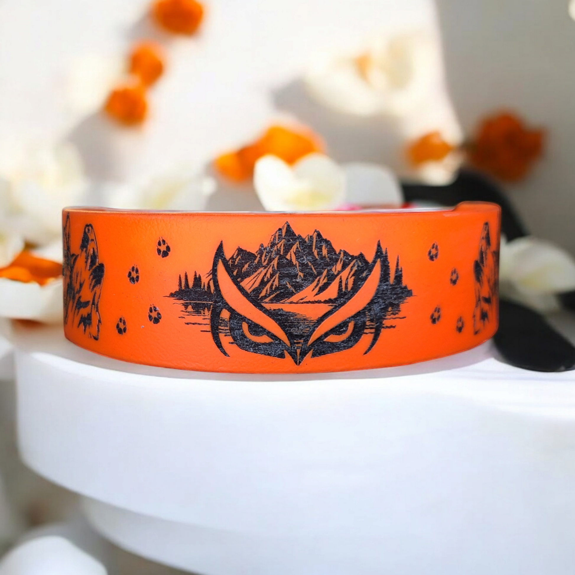 collier pour chien biothane orange en 38 mm