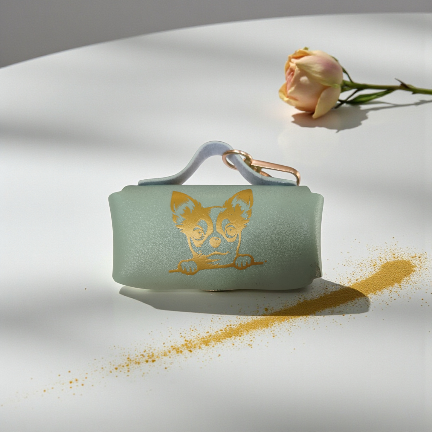 sac à crottes chien design luxe illustration race de chien doré crotty bag