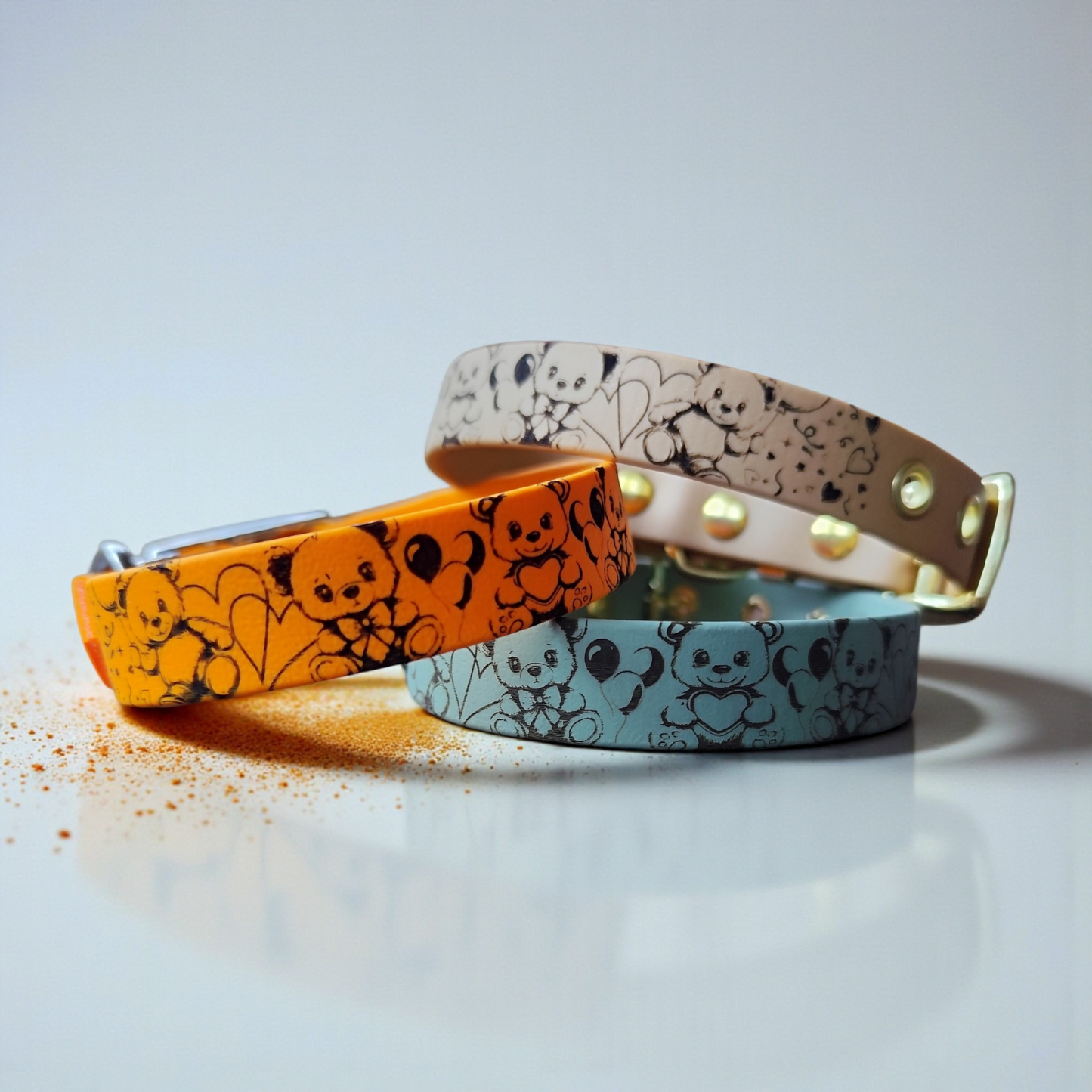 Collier pour chien personnalisé en biothane ourson – Teddy Love