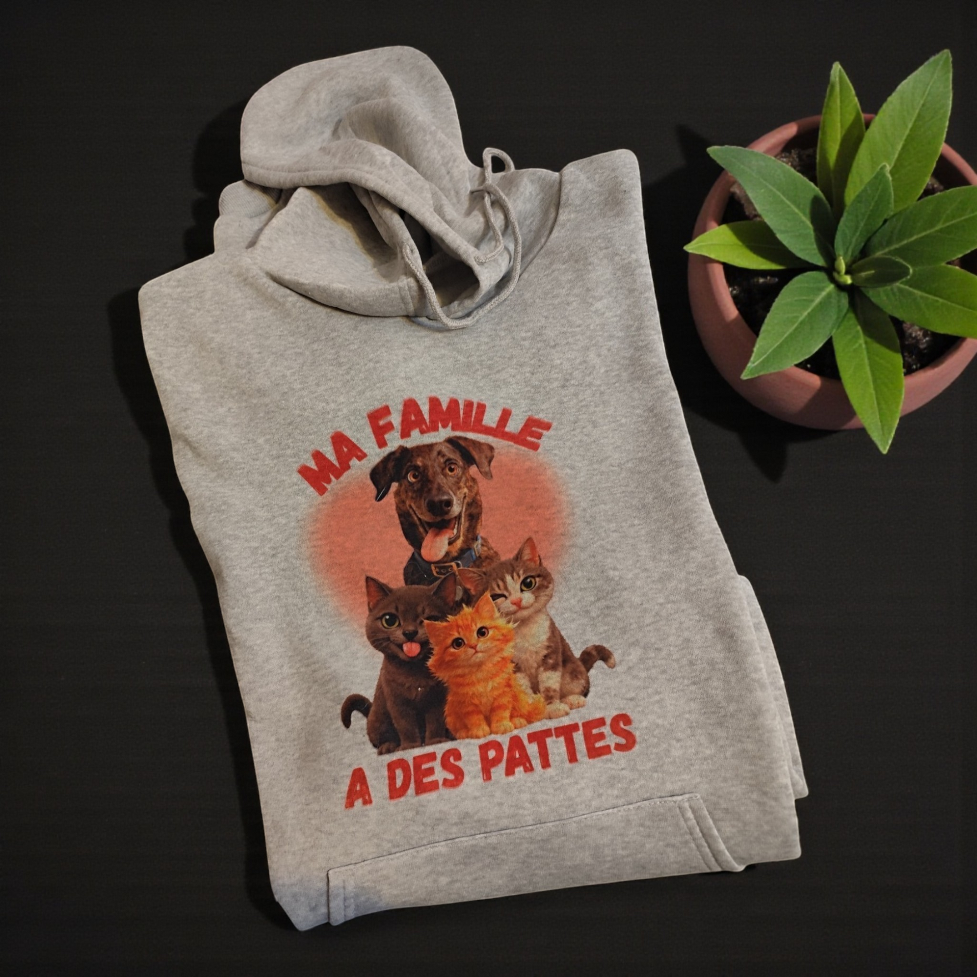 sweet à capuche personnalisé avec tes animaux de compagnie 