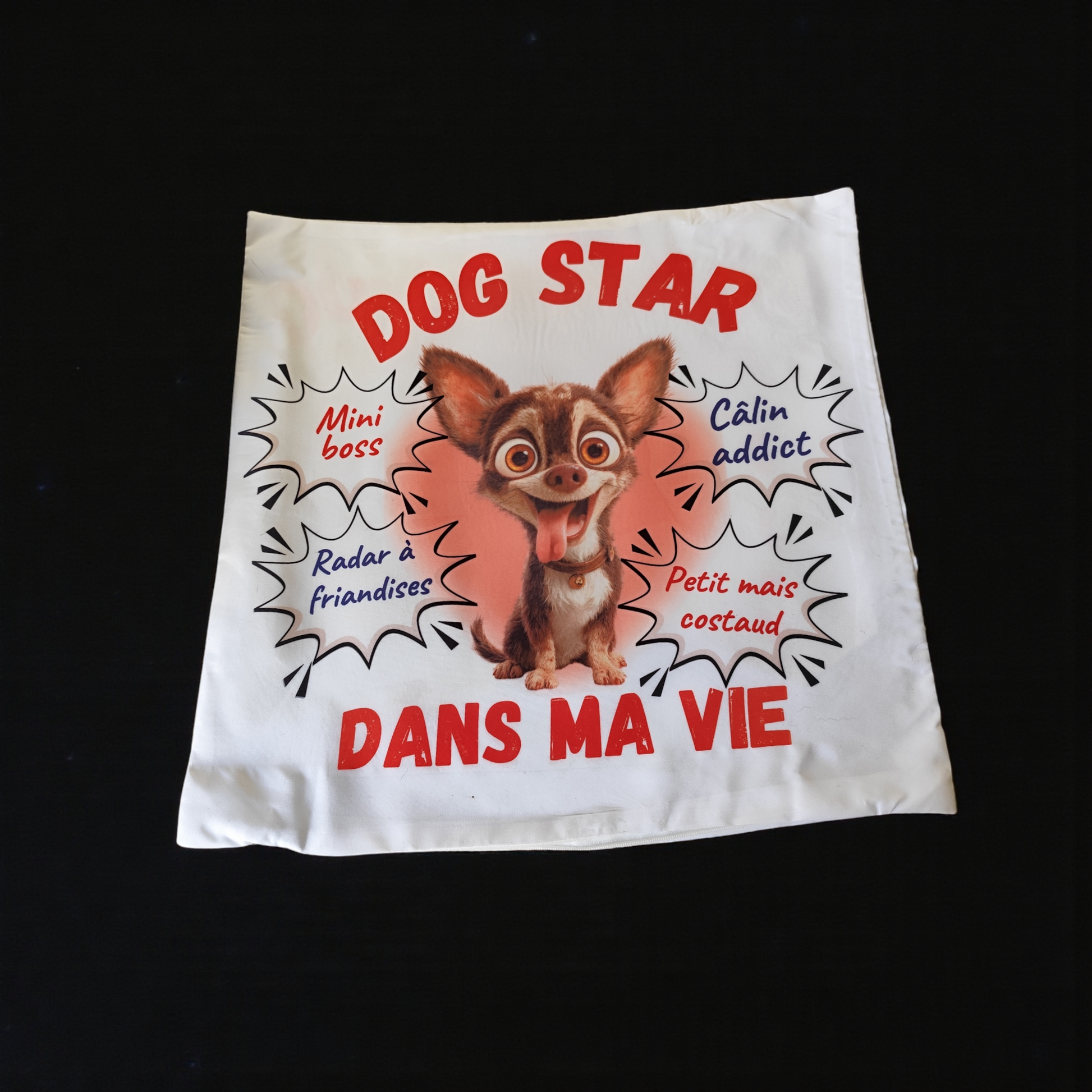 taie d'oreiller décorative personnalisée chihuahua